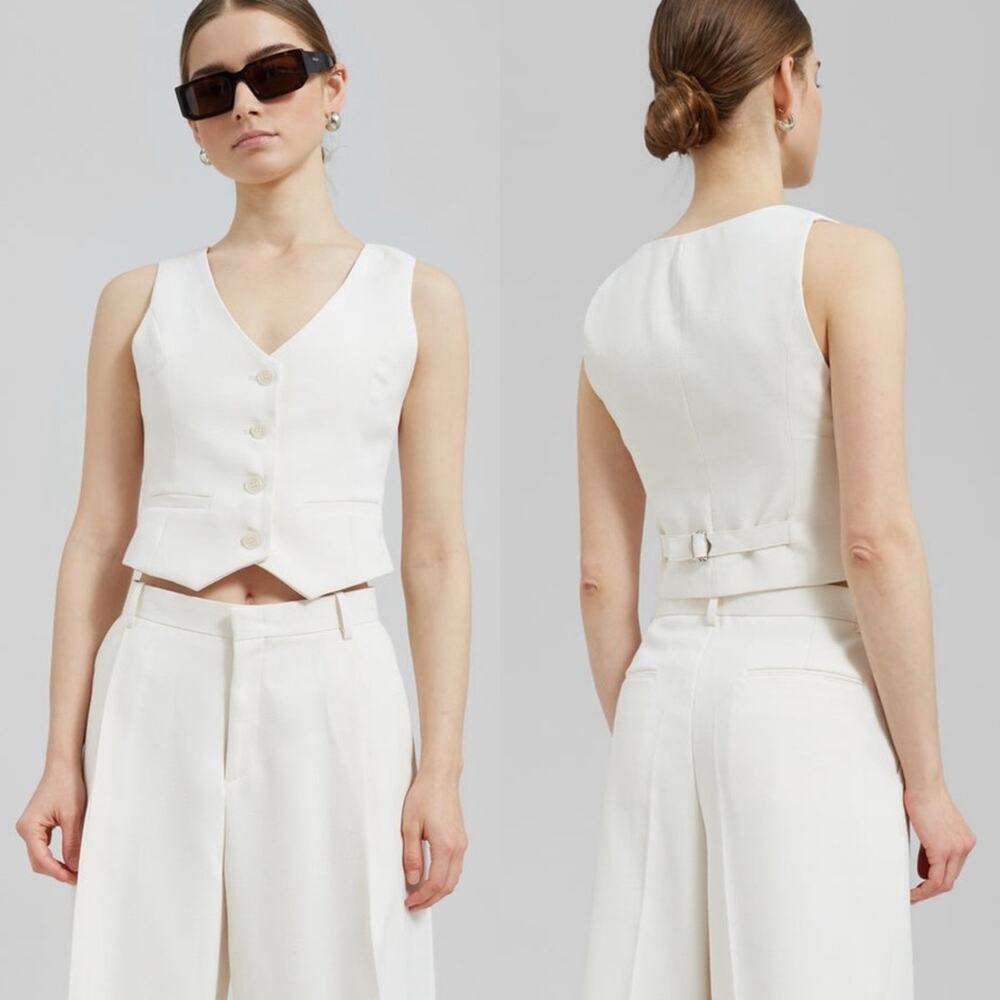 The Frankie Shop Off White Cream Ivory Indio Vest Medium - Picture 3 of 11